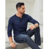 COOFANDY Men’s Long Sleeve Henley Shirts Cotton T-Shirts Casual Pullover Shirt Soft Stretch Basic Tees Fall Tops(Navy Blue)