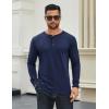 COOFANDY Men’s Long Sleeve Henley Shirts Cotton T-Shirts Casual Pullover Shirt Soft Stretch Basic Tees Fall Tops(Navy Blue)