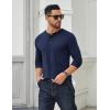 COOFANDY Men’s Long Sleeve Henley Shirts Cotton T-Shirts Casual Pullover Shirt Soft Stretch Basic Tees Fall Tops(Navy Blue)