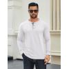 COOFANDY Men’s Long Sleeve Henley Shirts Cotton T-Shirts Casual Pullover Shirt Soft Stretch Basic Tees Fall Tops(White)