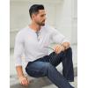 COOFANDY Men’s Long Sleeve Henley Shirts Cotton T-Shirts Casual Pullover Shirt Soft Stretch Basic Tees Fall Tops(White)
