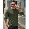COOFANDY Men’s Long Sleeve Henley Shirts Stretch Ribbed T-Shirts Fashion Casual Basic Tops(Army Green)