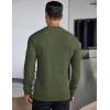 COOFANDY Men’s Long Sleeve Henley Shirts Stretch Ribbed T-Shirts Fashion Casual Basic Tops(Army Green)