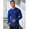 COOFANDY Men’s Long Sleeve Henley Shirts Stretch Ribbed T-Shirts Fashion Casual Basic Tops(Blue)