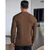 COOFANDY Men’s Long Sleeve Henley Shirts Stretch Ribbed T-Shirts Fashion Casual Basic Tops(Brown)