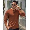 COOFANDY Men’s Long Sleeve Henley Shirts Stretch Ribbed T-Shirts Fashion Casual Basic Tops(Caramel)