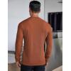 COOFANDY Men’s Long Sleeve Henley Shirts Stretch Ribbed T-Shirts Fashion Casual Basic Tops(Caramel)