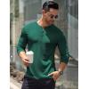 COOFANDY Men’s Long Sleeve Henley Shirts Stretch Ribbed T-Shirts Fashion Casual Basic Tops(Dark Green)
