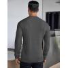 COOFANDY Men’s Long Sleeve Henley Shirts Stretch Ribbed T-Shirts Fashion Casual Basic Tops(Dark Grey)