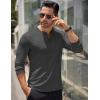COOFANDY Men’s Long Sleeve Henley Shirts Stretch Ribbed T-Shirts Fashion Casual Basic Tops(Dark Grey)