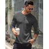 COOFANDY Men’s Long Sleeve Henley Shirts Stretch Ribbed T-Shirts Fashion Casual Basic Tops(Dark Grey)