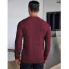 COOFANDY Men’s Long Sleeve Henley Shirts Stretch Ribbed T-Shirts Fashion Casual Basic Tops(Dark Red)
