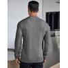 COOFANDY Men’s Long Sleeve Henley Shirts Stretch Ribbed T-Shirts Fashion Casual Basic Tops(Heather Grey)
