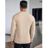 COOFANDY Men’s Long Sleeve Henley Shirts Stretch Ribbed T-Shirts Fashion Casual Basic Tops(Khaki)
