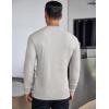 COOFANDY Men’s Long Sleeve Henley Shirts Stretch Ribbed T-Shirts Fashion Casual Basic Tops(Light Grey)