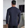 COOFANDY Men’s Long Sleeve Henley Shirts Stretch Ribbed T-Shirts Fashion Casual Basic Tops(Navy Blue)