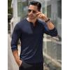 COOFANDY Men’s Long Sleeve Henley Shirts Stretch Ribbed T-Shirts Fashion Casual Basic Tops(Navy Blue)