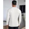COOFANDY Men’s Long Sleeve Henley Shirts Stretch Ribbed T-Shirts Fashion Casual Basic Tops(White)