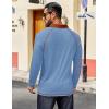 COOFANDY Mens Long Sleeve Polo Shirts Casual Button Collared Shirts Raglan Golf T Shirt(Blue)