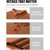 COOFANDY Mens Long Sleeve Polo Shirts Casual Button Collared Shirts Raglan Golf T Shirt(Brown)