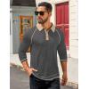 COOFANDY Mens Long Sleeve Polo Shirts Casual Button Collared Shirts Raglan Golf T Shirt(Dark Grey)