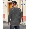COOFANDY Mens Long Sleeve Polo Shirts Casual Button Collared Shirts Raglan Golf T Shirt(Dark Grey)