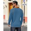 COOFANDY Mens Long Sleeve Polo Shirts Casual Button Collared Shirts Raglan Golf T Shirt(Denim Blue)