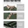 COOFANDY Mens Long Sleeve Polo Shirts Casual Button Collared Shirts Raglan Golf T Shirt(Green)