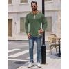 COOFANDY Mens Long Sleeve Polo Shirts Casual Button Collared Shirts Raglan Golf T Shirt(Green)