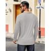 COOFANDY Mens Long Sleeve Polo Shirts Casual Button Collared Shirts Raglan Golf T Shirt(Light Grey)