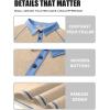 COOFANDY Mens Long Sleeve Polo Shirts Casual Button Collared Shirts Raglan Golf T Shirt(Light Khaki)