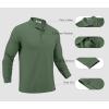COOFANDY Men’s Long Sleeve Polo Shirts Moisture Wicking Golf Shirts Lightweight Athletic Collared Shirt(Army Green)