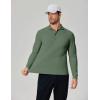 COOFANDY Men’s Long Sleeve Polo Shirts Moisture Wicking Golf Shirts Lightweight Athletic Collared Shirt(Army Green)