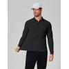 COOFANDY Men’s Long Sleeve Polo Shirts Moisture Wicking Golf Shirts Lightweight Athletic Collared Shirt(Black)