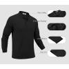 COOFANDY Men’s Long Sleeve Polo Shirts Moisture Wicking Golf Shirts Lightweight Athletic Collared Shirt(Black)