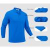 COOFANDY Men’s Long Sleeve Polo Shirts Moisture Wicking Golf Shirts Lightweight Athletic Collared Shirt(Blue)