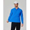 COOFANDY Men’s Long Sleeve Polo Shirts Moisture Wicking Golf Shirts Lightweight Athletic Collared Shirt(Blue)