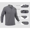 COOFANDY Men’s Long Sleeve Polo Shirts Moisture Wicking Golf Shirts Lightweight Athletic Collared Shirt(Dark Grey)