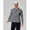 COOFANDY Men’s Long Sleeve Polo Shirts Moisture Wicking Golf Shirts Lightweight Athletic Collared Shirt(Dark Grey)