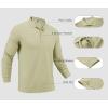 COOFANDY Men’s Long Sleeve Polo Shirts Moisture Wicking Golf Shirts Lightweight Athletic Collared Shirt(Khaki)