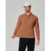 COOFANDY Men’s Long Sleeve Polo Shirts Moisture Wicking Golf Shirts Lightweight Athletic Collared Shirt(Light Brown)