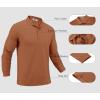 COOFANDY Men’s Long Sleeve Polo Shirts Moisture Wicking Golf Shirts Lightweight Athletic Collared Shirt(Light Brown)