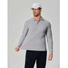COOFANDY Men’s Long Sleeve Polo Shirts Moisture Wicking Golf Shirts Lightweight Athletic Collared Shirt(Light Grey)