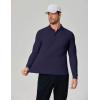 COOFANDY Men’s Long Sleeve Polo Shirts Moisture Wicking Golf Shirts Lightweight Athletic Collared Shirt(Navy)