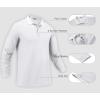 COOFANDY Men’s Long Sleeve Polo Shirts Moisture Wicking Golf Shirts Lightweight Athletic Collared Shirt(White)