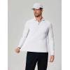 COOFANDY Men’s Long Sleeve Polo Shirts Moisture Wicking Golf Shirts Lightweight Athletic Collared Shirt(White)