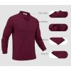 COOFANDY Men’s Long Sleeve Polo Shirts Moisture Wicking Golf Shirts Lightweight Athletic Collared Shirt(Wine Red)