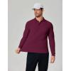 COOFANDY Men’s Long Sleeve Polo Shirts Moisture Wicking Golf Shirts Lightweight Athletic Collared Shirt(Wine Red)