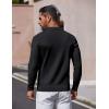 COOFANDY Mens Long Sleeve Polo Sweater Knit Polo Casual Thermal Pullover Sweater with Pocket(Black)