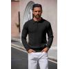 COOFANDY Mens Long Sleeve Polo Sweater Knit Polo Casual Thermal Pullover Sweater with Pocket(Black)